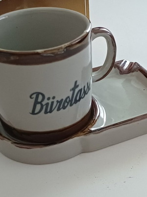 Vintage Bürotasse 2-in-1 mug with ashtray, West Germany circa 1975, with box