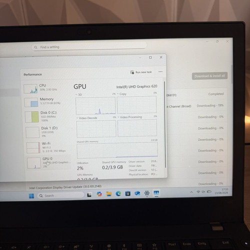 Lenovo ThinkPad T480 laptop with Intel Core i5, 8GB RAM, 128GB SSD