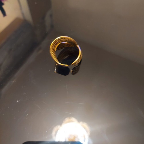 Ring used, white and gold tone