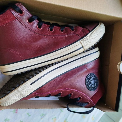 Leather boots red size 36.5 like new