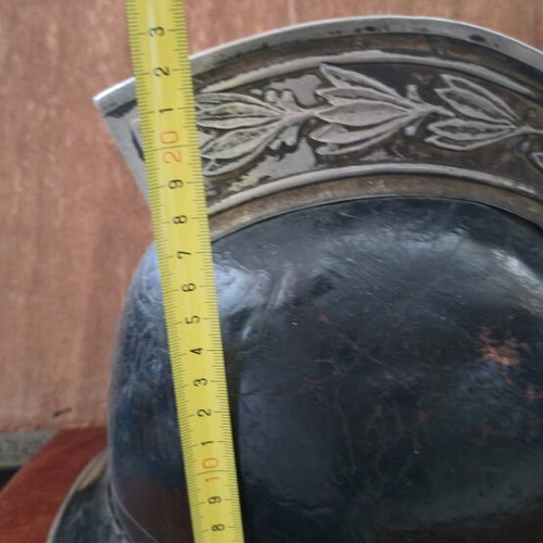 Helmet used, leather