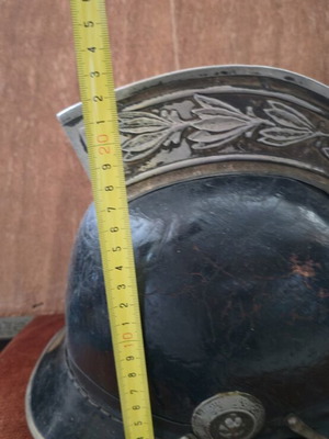 Helmet used, leather