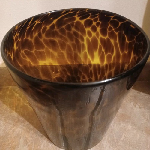 Glass floor planter used leopard print