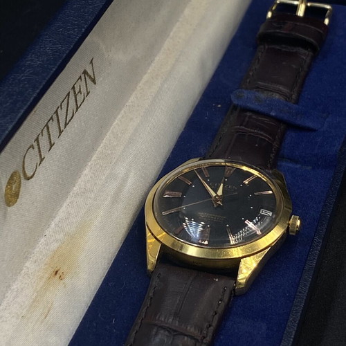 Citizen Newmaster Automatic watch 1960s, like new, black and gold