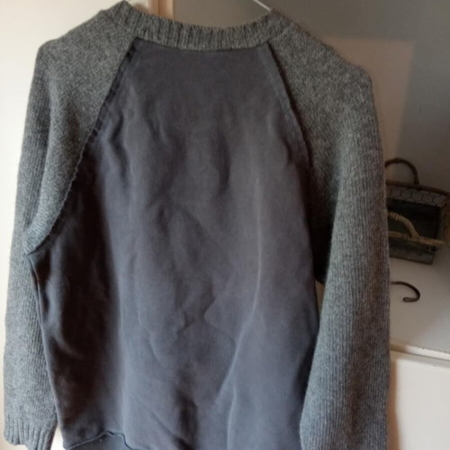 NKP men's unisex sweatshirt with knitted sleeves, like new, grey