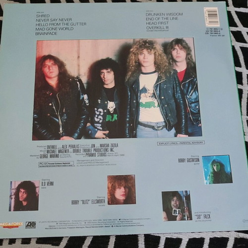 OVERKILL "Under The Influence" LP Vinyl. German 1988.
