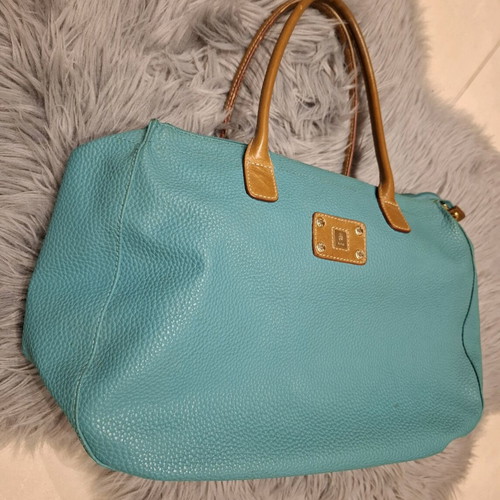 KEM leather shoulder bag, turquoise