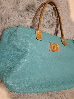 KEM leather shoulder bag, turquoise