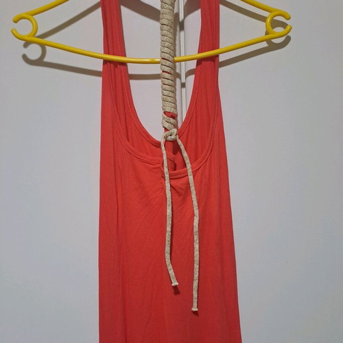 Long dress with back tie like new, orange, size M