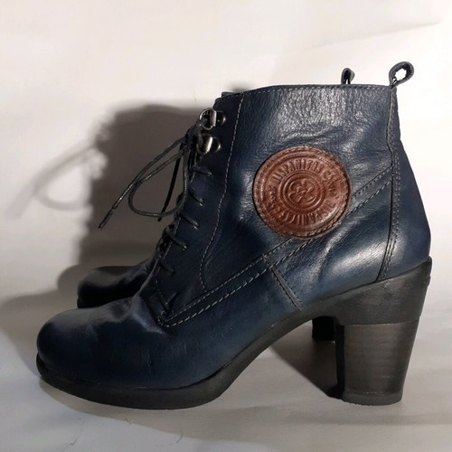 Hispanitas leather ankle boots used, size 37, blue