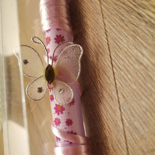 Easter candle with butterflies
