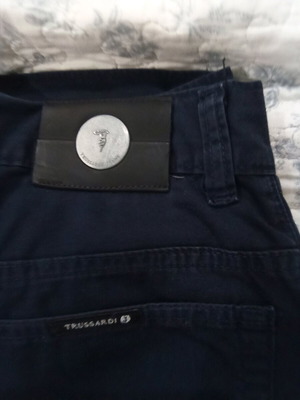 Trussardi men's pants used, dark blue, size 32