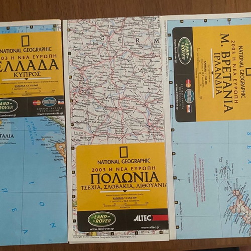 Set of 12 Europe maps National Geographic new