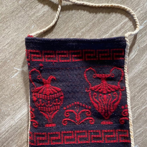Woven tagari used, wool with Greek folk motifs
