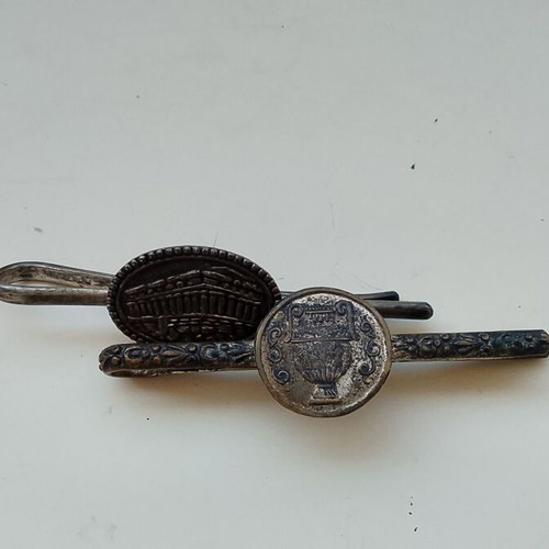 Tie clip 1950-60 with Parthenon and ancient kantharos like new