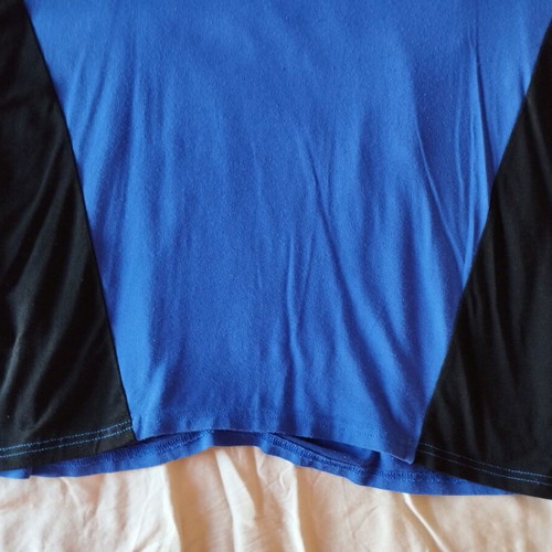 JusTop women's blouse like new, viscose, 3/4 sleeves, black and blue, size L
