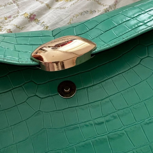 Click Jewels green leather bag like new
