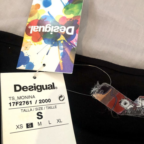 Desigual skirt new, 100% viscose with sequins and patchwork, size S
