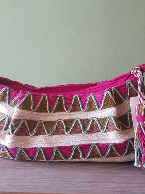 Zara summer jute handbag new, multicolor