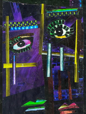Modern art collage print 21x29 on high-quality paper new
