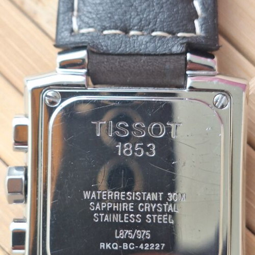 Tissot TXL Quadrato Chronograph Tank watch used, sapphire crystal, stainless steel