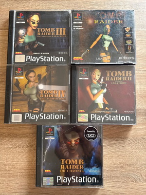 Tomb Raider pack of 5 PlayStation 1 games used, German editions