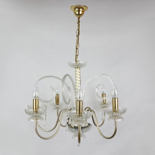 Pentafoto ceiling light new, metal and glass, 1990