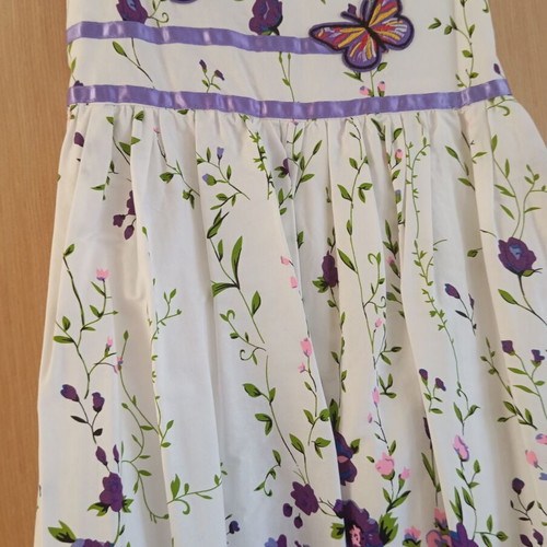 Cotton girls dress new for 9-10 years with belt and zipper