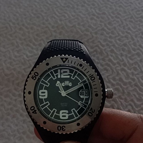 Oxette watch new, black and silver, water resistant