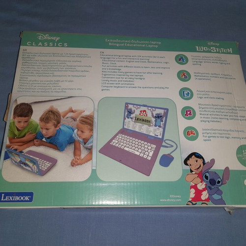 Stitch bilingual educational laptop with 124 activities