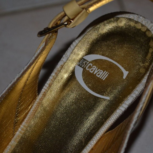Roberto Cavalli leather sandals like new, size 36, white multicolor