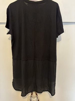 Kyara black shirt with sheer detail from waist down like new, size M