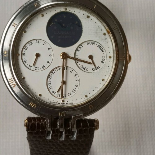 Seiko Lassale quartz watch used unisex with moon phase indicator