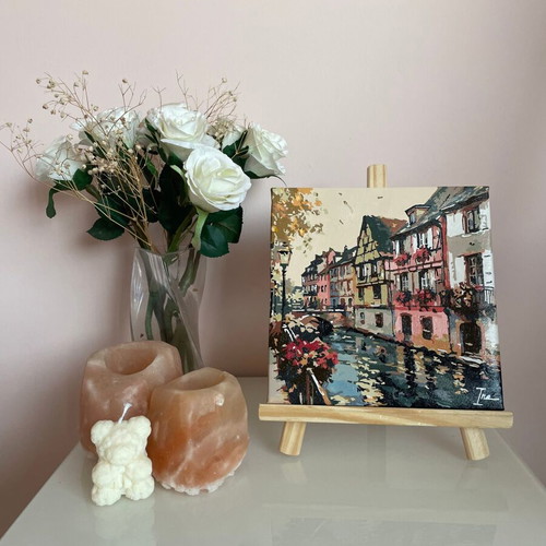 Handmade acrylic painting Colmar Charms on canvas, brand new