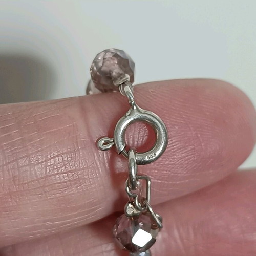 Handmade pink Murano necklace with 925 silver - the cardigan is a gift