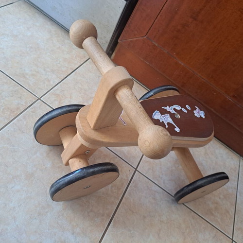 First Woody Bike playtive classic wooden four-wheel balance bike