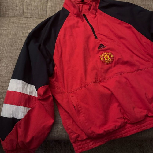 Manchester United Half Zip sweatshirt like new, Adidas, red, size L