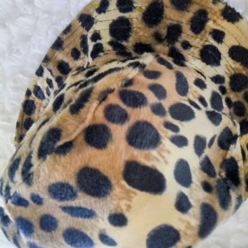 Faux Fur Bucket Hat Leopard Print new size M