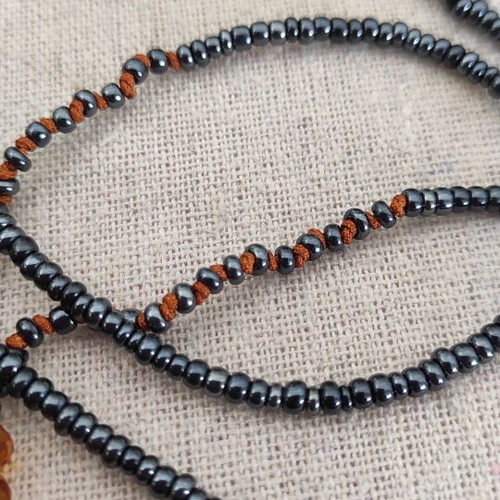Haribo Glasses Chain with Semi-Precious Beads like new, 94cm