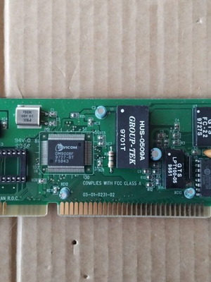 Davicom 05-01-0231-02 16-bit ISA Network Adapter Card like new