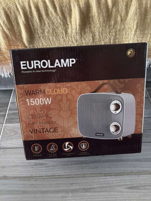 Eurolamp Warm Cloud Vintage Ceramic Fan Heater 1500W new
