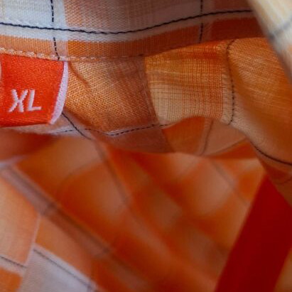 Erico Bonini short sleeve shirt xl checkered orange like new