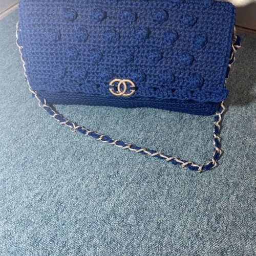 Handmade shoulder bag blue like new, unworn
