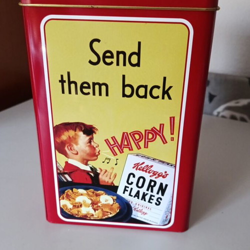 Kellogg's Corn Flakes retro metal storage tin