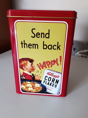Kellogg's Corn Flakes retro metal storage tin