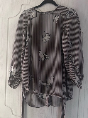 Zara striped shirt like new, size S, white and gray