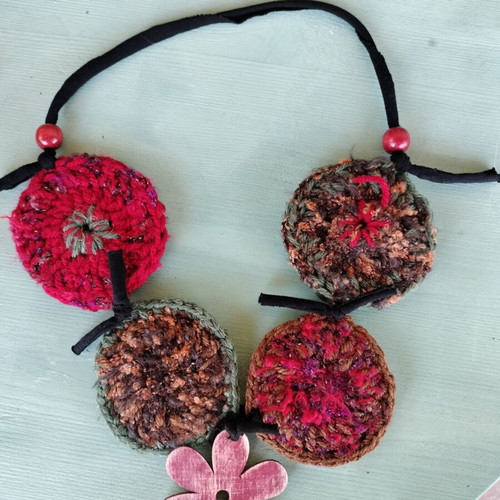 Handmade boho knitted necklace