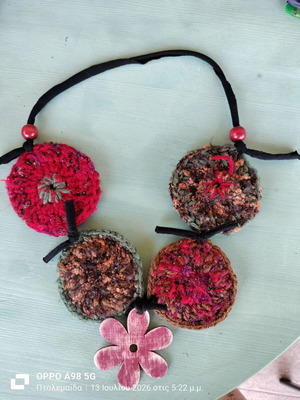 Handmade boho knitted necklace