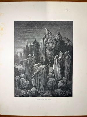 Gustave Doré engraving used, vintage 29x36