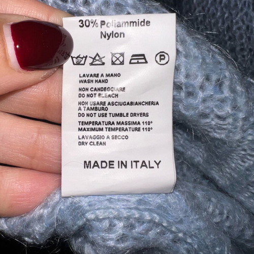 Blue knitted sweater